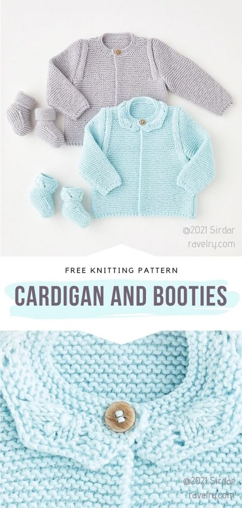 Cardigan and Booties Free Knitting Pattern Can this baby set get any more charming? We certainly don't think so! #knitbabyset #Knitbabysweater #knitbabyhat #freeknittingpattern Free Crochet Jacket Patterns, Crocheting Blanket, Free Baby Sweater Knitting Patterns, Baby Knitting Patterns Free Newborn, Crochet Blanket Stitches, Easy Baby Knitting Patterns, Knit Baby Jackets, Knitting Space, Blanket Stitches