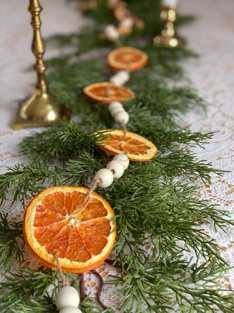 Dried Orange Slice Garland Orange Garland Natural Christmas - Etsy Garland With Dried Oranges, Dried Orange Garland Fireplace, Dried Orange Mobile, Christmas Decor Dried Oranges, Dried Orange Slices Decoration Wedding, Christmas Garland Orange Slices, Dried Grapefruit Garland, Dehydrated Orange Slices Garland, Dried Orange Slices Christmas Tree