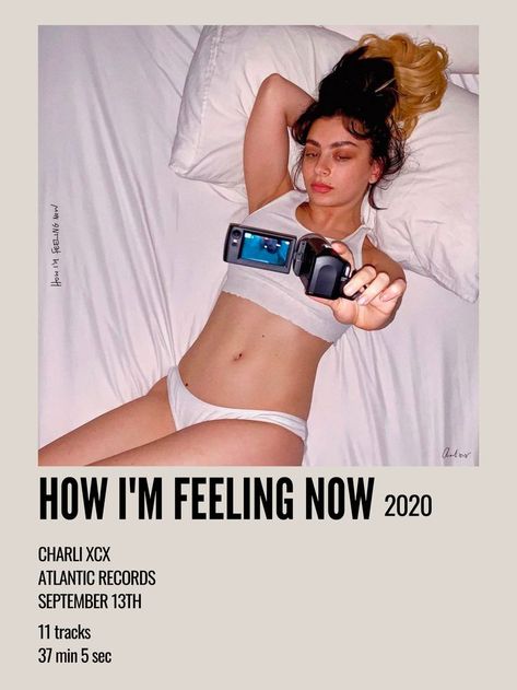 minimal aesthetic polaroid album poster for how im feeling now by charli xcx Polaroid Album, Aesthetic Polaroid, Atlantic Records, Minimal Aesthetic, Charli Xcx, Minimalist Poster, How I Feel, Parenting, Feelings