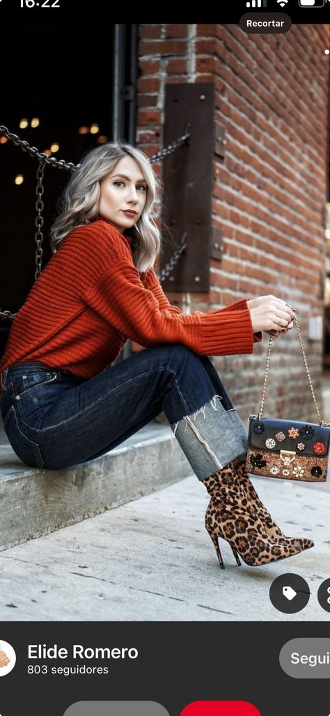 Winter Warm Outfits, Leopard Print Booties, Booties Outfit, Elegante Casual, Mode Casual, Trendy Fall Outfits, Looks Chic, Warm Outfits, Fall Fashion Trends