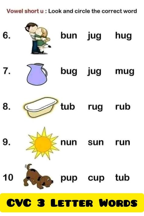 Teaching Cvc Words, Words For Kindergarten, Rhyming Words Worksheets, Phonics Reading Passages, First Grade Reading Comprehension, Cvc Words Worksheets, 3 Letter Words, Cvc Words Kindergarten, Kindergarten Phonics Worksheets