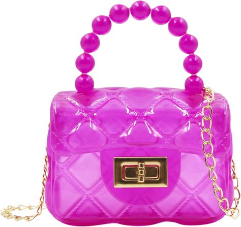 Amazon.com: LEOMOSTE Little Girls Mini Jelly Purse Candy Color Transparent Small Crossbody Bag Cute Princess Handbags with Pearl Handle : Clothing, Shoes & Jewelry Jelly Purse, Kids Purse, Girly Bags, Girls Purse, Pretty Bags, Cute Purses, Halloween Accessories, Pink Mini, Mini Purse