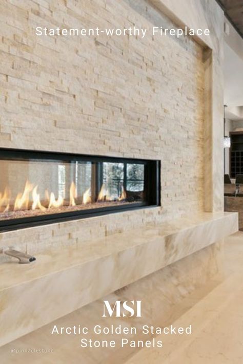 Quartzite Fireplace, Fancy Fireplace, Electric Fireplace Tv Wall, Ledger Stone Fireplace, Stone Tile Fireplace, House Backyard Ideas, Stone Veneer Fireplace, Stacked Stone Panels, Fireplace Facing