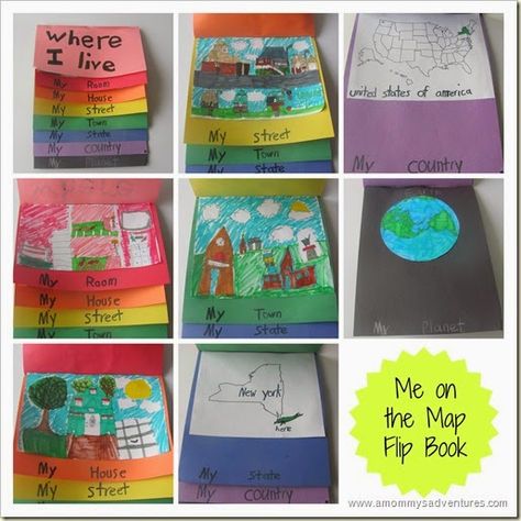 Me on the Map flip book Where I Live Flip Book, Me On The Map Flip Book, Local Area Ks1, Year 1 Geography, Me On The Map Activities, Me On The Map, Social Studies Communities, Preschool Social Studies, Geography For Kids