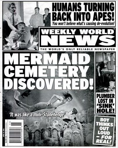 Weekly World News Weekly World News, Church Of The Subgenius, Funny Headlines, Bizarre Books, Tabloid Newspapers, Lgbtq Funny, Paranormal Investigation, Vintage Comic Books, Bad News