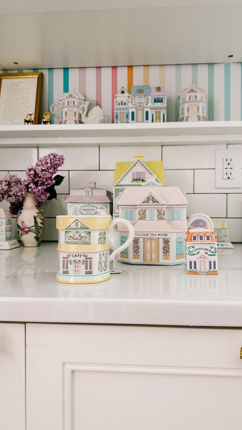 My favorite collection of all time- the Lenox Spice Village! 🏠 Recently I’ve had people ask me what my spice houses are- they’re vintage… | Instagram Spice Village Set, Lennox Spice Village, Spice Houses, Lenox Spice Village, Ashley Wilson, Yellow Kitchen Cabinets, Spice Village, Lenox Village, Glamour Art