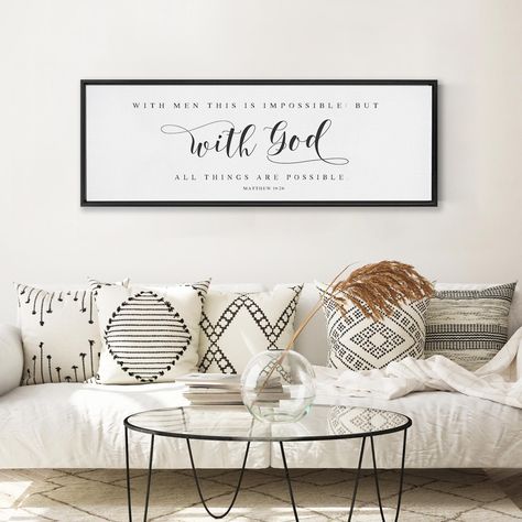 Bible Quote Wall Art, Large Home Decor, Bible Verse Wall Decor, Dining Room Wall, Dining Room Wall Art, Christian Wall Decor, Bedroom Signs, Scripture Wall, Large Dining Room