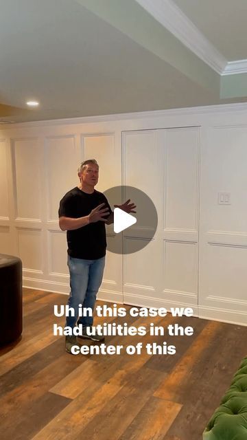 1,870 likes, 36 comments - finishedbasementsnj on January 2, 2023: "⁣No need to relocate the utilities in order to create a nice, clean look! 😍 Our hidden doors..." Hidden Door At End Of Hallway, Shiplap Hidden Door, Hidden Door In Closet, Hidden Cupboards Wall, Hidden Closet Door, Conceal Door, Walls Design Ideas, Stairs Bulkhead, Hidden Door Ideas