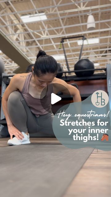 Haybales & Barbells ™ | Fitness for Equestrians on Instagram: "My 3 go to inner thigh (adductor) stretches! 🙆🏻‍♀️

One common thing that us equestrians have all experienced are tight and sore inner thighs!🐴

The inner thigh muscles, called the adductors, stabilises the pelvis and controls leg movement and plays a big role in supporting our posture. ✨

Here are 3 stretches that I do on a weekly basis to help relieve tightness in my adductors!

✅ Butterfly stretch
✅ Wide Leg Stretch
✅ Cossack Stretch

Save and share! 🎉

#RIDEFIT" Leg Movement, Inner Thigh Muscle, Butterfly Stretch, Thigh Muscles, Leg Stretching, Inner Thigh, Get Fit, Muscles, Equestrian