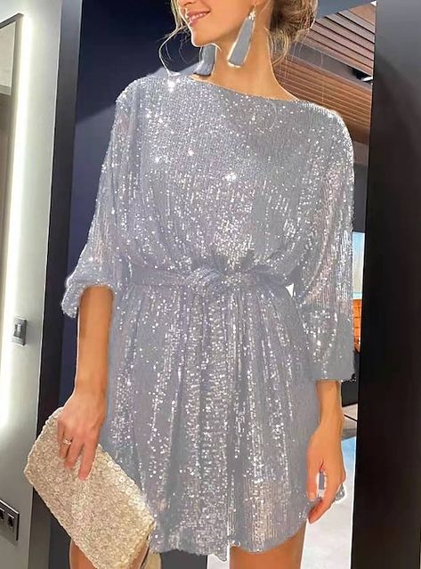 Disco Diva, Elegante Y Chic, 파티 드레�스, Womens Fall Dress, Sequin Party Dress, Formal Dresses For Women, Silver Dress, Sequin Mini Dress, Beaded Dress