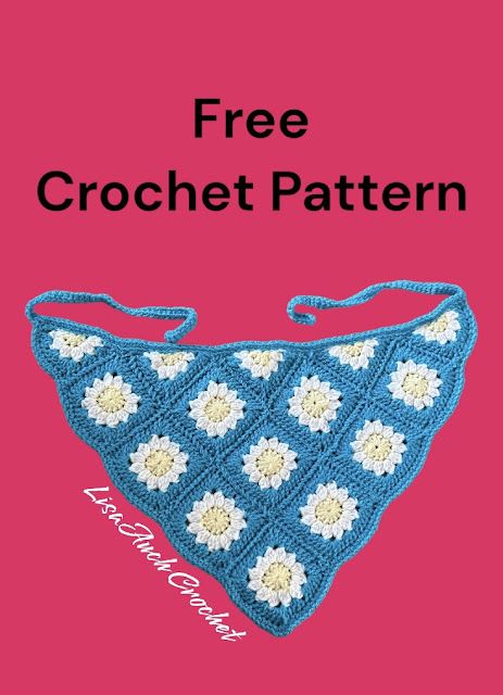 Granny Square Kerchief, Daisy Flower Granny Square, Crocheting Tutorial, Granny Rectangle, Crochet Pattern Granny Square, Kerchief Pattern, Crochet Kerchief, Pattern Granny Square, Granny Square Pattern Free