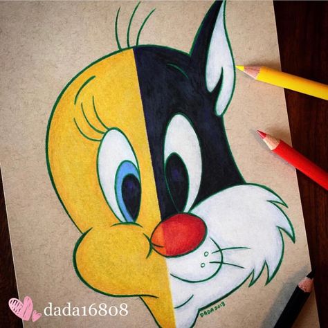 Sylvester Drawing, Fancy Drawing, Disney Character Drawings, Disney Drawings Sketches, Cute Disney Drawings, Disney Art Drawings, Doodle Illustration, Pinturas Disney, Pencil Art Drawings