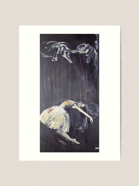 "Hands of the Puppeteer" Art Print by RichesRoad | Redbubble Sara Riches, Angel Drawing, Bubble Art, Dark Art Illustrations, Mdf Board, Bob Ross, Hand Art, Old Paper, Dark Art