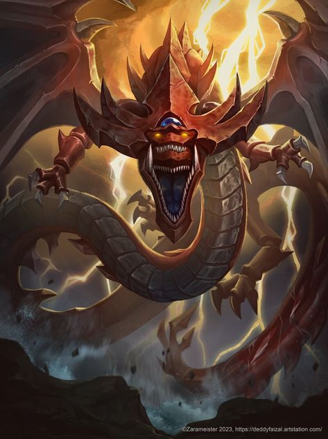 ArtStation - Slifer the Sky Dragon - Yugioh! Fanart, Deddy Faizal Yugioh Memes, Slifer The Sky Dragon, Yugioh Fanart, God Osiris, Sky Dragon, Yugioh Dragons, Witch Wedding, Dragon Wedding, Cool Pokemon Wallpapers