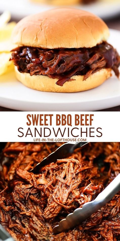 Shredded Brisket Recipes Crockpot, Bbq Beef Crockpot, Shredded Beef Sandwiches, Slow Cooker Bbq Beef, Bbq Beef Sandwiches, Beef Barbecue, Beef Sandwich Recipes, Bbq Roast, Barbecue Sandwiches