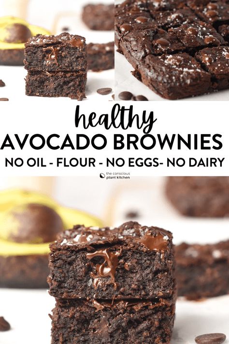 Classic Brownies Recipe, Brownie Recipes Healthy, Avocado Dessert, Banana Brownies, Healthy Avocado, Avocado Brownies, High Protein Desserts, Plant Kitchen, Healthy Brownies