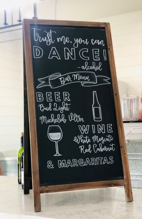 Bar Menu Chalkboard Ideas, Party Drink Menu Bar Signs, Liquor Menu Design, Alcohol Chalkboard Art, Pub Boards Ideas, A Board Signage, Bar Chalkboard Ideas, Green Pub, Chalkboards Ideas