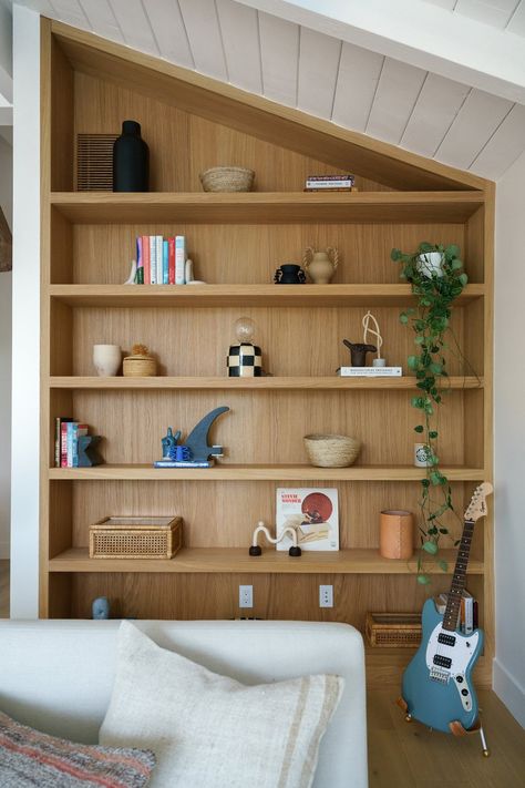 Venice Residence — Solstice Interiors Light Hardwood Floor, Venice Photography, Wabi Sabi Interior, Light Hardwood, Light Hardwood Floors, Surf House, Interior Stairs, Living Room Bookcase, Night Stands