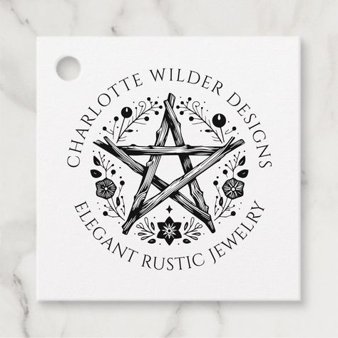 Wiccan Pagan Jewelry Wicca Wedding, Wicca Pentacle, Pagan Nature, Wiccan Wedding, Jewelry Business Card, Earthy Style, Wedding Gift Tags, Pagan Jewelry, Square Business Card