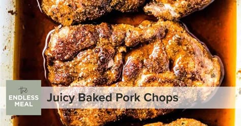 Juicy Baked Pork Chops (super easy recipe!) | The Endless Meal® Juicy Baked Pork Chops, Healthy Pork Chops, Healthy Pork Chop Recipes, Quick Dinner Recipes Healthy, Baked Pork Tenderloin, Baked Pork Chops Oven, Juicy Baked Chicken, Pork Chop Recipe, Healthy Pork