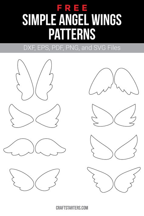 Free simple angel wings patterns in a variety of formats including imagesvector filesand printable versionsUse the templates for craftingcutting machinesand more. Simple Angel Wings, Angel Wings Pattern, Angel Wing Crafts, Wings Pattern, Diy Angel Wings, Christmas Angel Crafts, Diy Angels, Diy Wings, Angel Crafts