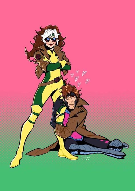 Rogue and Gambit - X MEN Rogue Makeup Xmen, Rogue X Men Fanart, Gambit And Rouge, Remy Lebeau And Rogue, Rogue And Gambit Comic, Gambit Comic Art, Romy Xmen, Gambit And Rogue Fanart, Rogue Xmen Fanart