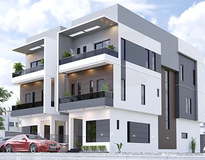 3 Story Apartment Building Design, 3d Elevation Design, Small Apartment Building Design, Building Design Plan, Small Apartment Building, 3d Elevation, 2 Storey House Design, Affordable House Plans, House Plans Mansion