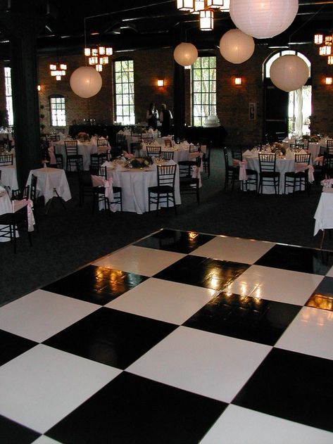 Temporary Dance Floor, Black White Dance Floor, Checkered Flooring, Checkered Dance Floor, Floor Parquet, White Dance Floor, Temporary Flooring, Dance Floor Rental, Outdoor Dance Floors