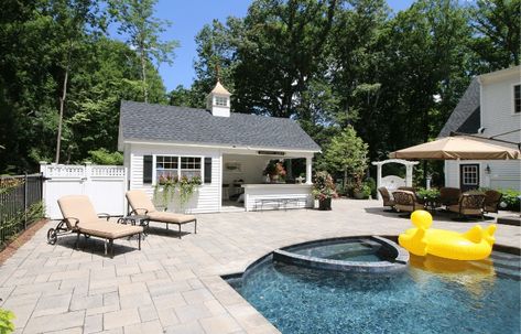 How Close Can A Pool Be To A House? Pool To House Proximity & Distance Pool Close To House, House Pool, Pool Deck, Back Porch, Pool Houses, Pool House, A House, Home Projects, Porch