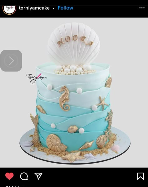 Beach Birthday Cake, 30th Bday Party, Beach Themed Cakes, Ocean Theme Birthday, Beach Baby Showers, Tropical Birthday Party, Tropical Birthday, Birthday Cakes For Women, 30th Bday