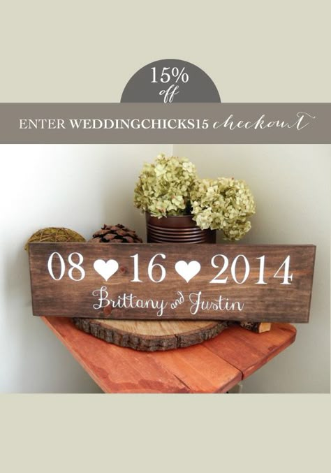 Custom wood wedding signs from @DesignsbyRio Shop Here. http://naturaldesignsbyrio.com Diy Bridal Shower Gifts, Wedding Date Sign, Cricut Wedding, Diy Wedding Gifts, Wood Wedding Signs, Wedding Gift Diy, Rustic Bridal, Bridal Shower Rustic, Wedding Name