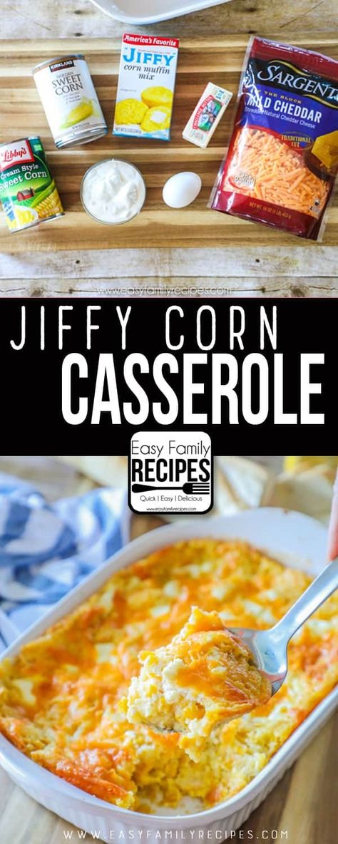 AWARD WINNING Jiffy Corn Casserole - Easy Family Recipes Best Side Dish, Jo Loves, Corn Casserole Recipe, Corn Casserole, Corn Recipes, Best Side Dishes, Easy Casserole, Samosa, Easy Family Meals