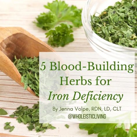 5 Blood-Building Herbs for Iron Deficiency | Jenna Volpe, RDN, LD, CLT- Functional Dietitian and Clinical Herbalist Herbs For Low Iron, Iron Rich Herbs, Iron Deficiency Remedies, Increase Iron, Herbal Education, Herbal Remedies Recipes, Plant Medicine, Iron Deficiency, Iron Rich Foods