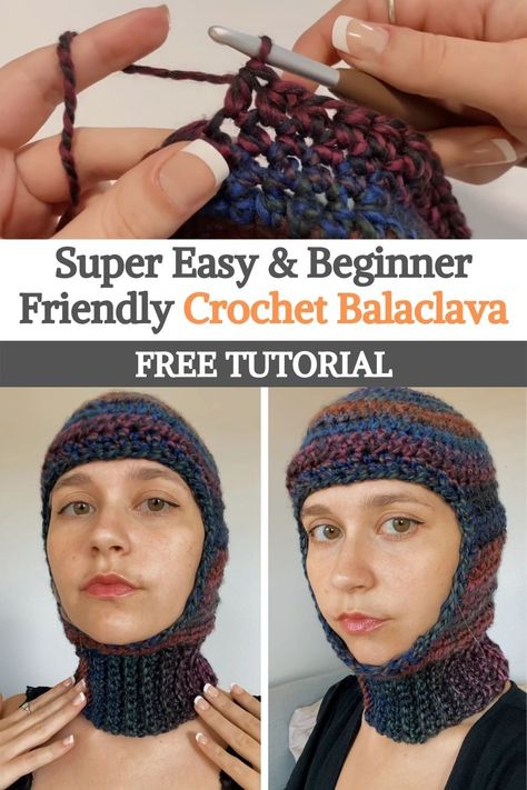 How To Make A Balaclava, Balaclava Tutorial, Front Post Single Crochet, Crochet Cable Hat Pattern, Foundation Half Double Crochet, Crochet Balaclava, Crochet Beginners, Beginner Friendly Crochet, Crochet Scarf Pattern Free