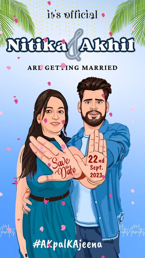 LETS CONNECT 💬
DM @weinvites.in

🌠SAVE THE DATE INVITATION WITH CARICATURE (TEMP 202)

#invitations #invitationdesign #weddingseason #weinvites #weddings #weddinggoals #weddingplanner #weddingstyle #weddingcard #gettogether #love #trending #couplegoals #weddingbells #luxuryinvitations #royal #instadaily #reelsinstagram #reelkarofeelkaro #reels #instaphoto #explore #design #graphicdesign #savethedate
(Wedding invitation, digital invitations, save the date, couples) Wedding Caricature Couple, Couple Caricature Wedding, Save The Date Caricature, Dholki Ideas, Save The Date Posters, Cartoon Wedding Invitations, Wedding Illustration Card, Couple Illustration Wedding, Undangan Digital