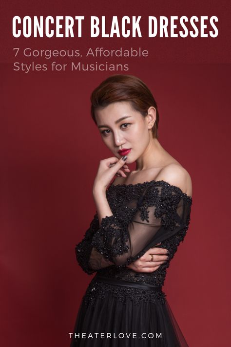 I LOVE these concert black dresses! They're such a classy way to dress for an orchestra or choir concert. #concertblack #dresses #choir #orchestra Concert Dresses Classical, Concert Dress Classical, Orchestra Concert Outfit Black Classy, Concert Black Dress Orchestra, Black Concert Dress Orchestra, Concert Black Outfit Choir, Symphony Outfit Orchestra, Orchestra Outfit Concert Classy, Orchestra Concert Outfit