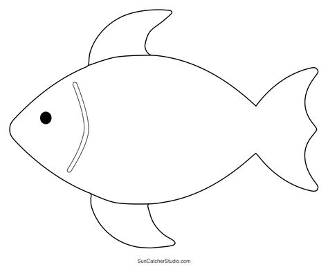 Fish Template Printable Free Pattern, Fish Cut Outs, Ocean Diorama, Fish Outline, Fish Template, Theme Activity, Birthday Board, Fish, Birthday