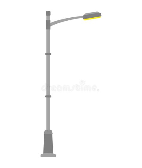 Street light isolated on white background. Outdoor Lamp post in flat style. royalty free illustration Lamp Post Drawing Street Lights, Street Light Sketch, Light Post Drawing, Street Lamp Illustration, Street Light Illustration, Lamp Post Drawing, Street Lamp Drawing, City Lamps, Street Light Drawing