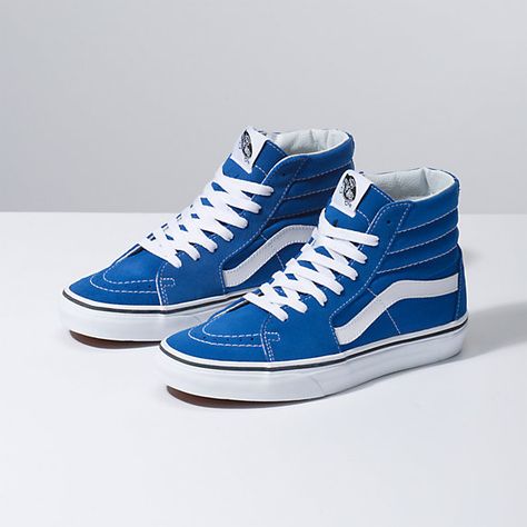 Sk8-Hi Vans Womens, Tenis Vans, Vans Vans, Vans Store, Blue Vans, Lapis Blue, Vans Sk8 Hi, Hype Shoes, Shop Shoes