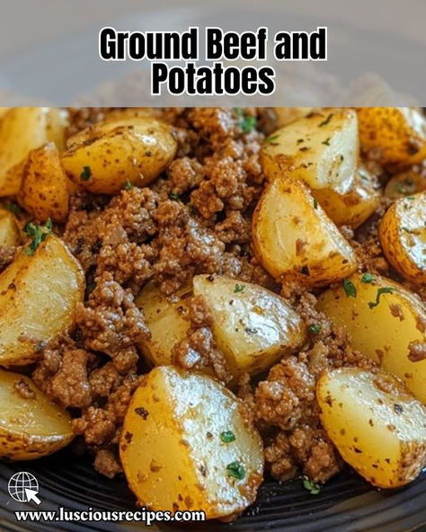 Craving a hearty meal? This ground beef and potatoes recipe brings comfort to your dinner table with simple ingredients, rich flavors, and easy-to-follow steps. Recipes For Ground Beef And Potatoes, Ground Beef And Roasted Potatoes, Easy Dishes With Ground Beef, Easy Beef And Potato Recipes, Beef And Red Potatoes Recipes, Mince Ideas For Dinner, Simple Ground Beef Recipe, Easy Dinner Ideas With Potatoes, Dinner Recipes With Ground Beef And Potatoes