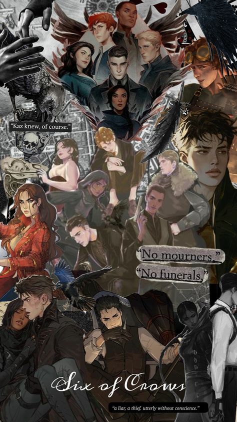 Six of Crows Wallpaper | Six of Crows Collage #sixofcrows #kazbrekker #kazandinej #collageart #wallpapercollage #wallpaper #books #crookedkingdom #aesthetic #bookart #fanart Sic Of Crows Fanart, Crooked Kingdom Wallpaper, Six Of Crows Collage, Crooked Kingdom Fanart, Crooked Kingdom Aesthetic, Six Crows, Six Of Crows Wallpaper, Six Of Crows Kaz, Crows Wallpaper