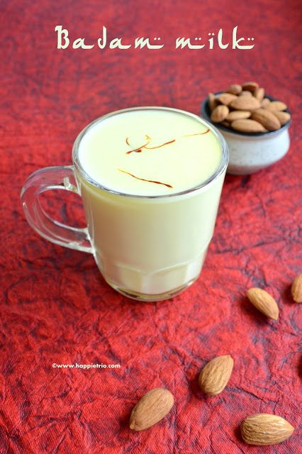 Badam Milk | Almond Milk Paal Payasam, Milk Images, Thandai Recipes, Badam Milk, Soaked Almonds, Kheer Recipe, Cocktails Recipes, Diwali Food, Popular Drinks