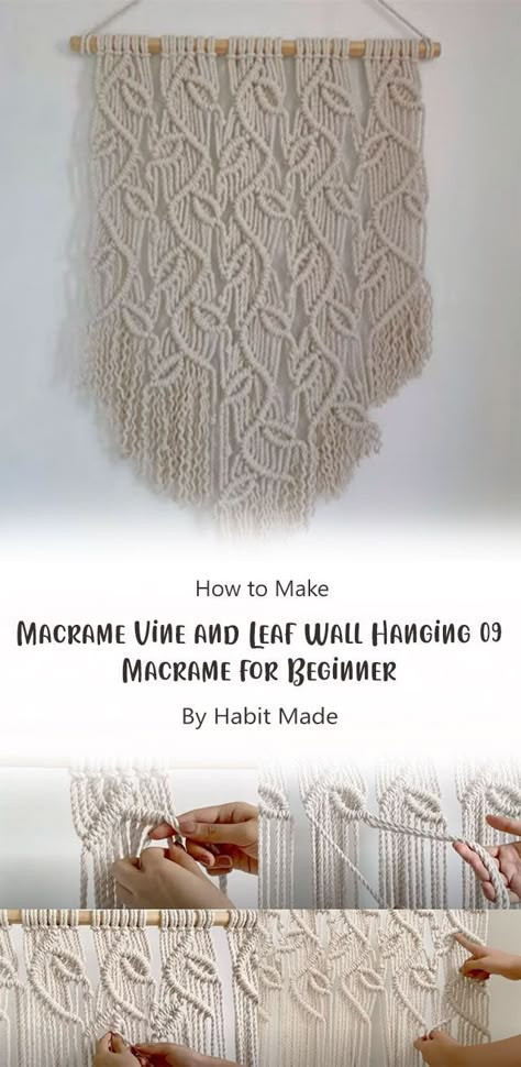 Macrame Wall Hanging Ideas, Macrame Wall Hanging Tutorial, Macrame Wall Hanger, Free Macrame Patterns, Macrame Knots Pattern, Small Macrame, Macrame Wall Hanging Diy, Macrame Wall Hanging Patterns, Crochet Wall Hangings