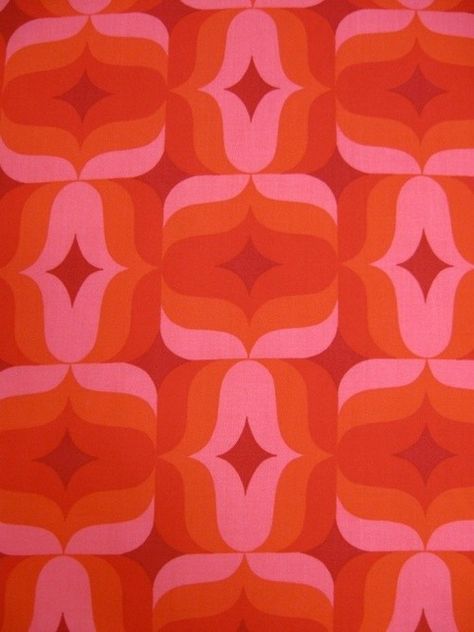 Orange And Pink, Circles, Orange, Stars, Pattern, Fabric, Pink