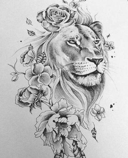 Lion With Flowers, Lion Shoulder Tattoo, Leo Tattoo Designs, Tattoo Lion, Lioness Tattoo, Lion Tattoo Sleeves, Leo Tattoos, Hip Tattoos Women, Thigh Tattoos Women