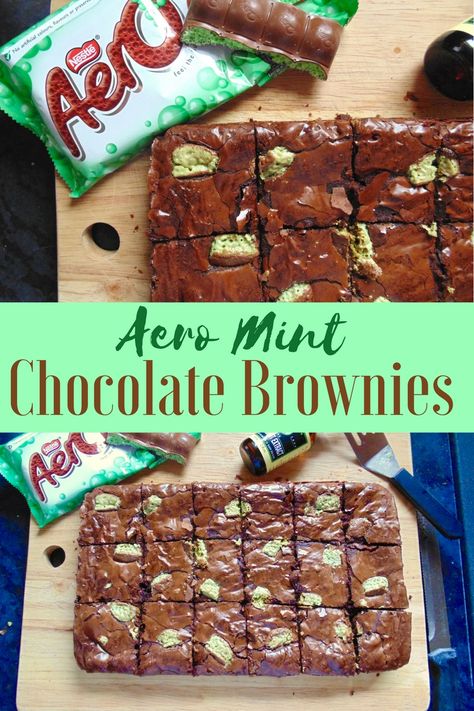 Aero Mint Chocolate Brownies Come and see our new website at bakedcomfortfood.com! Church Snacks, Mint Chocolate Brownies, Aero Chocolate, Slice Recipes, Resep Brownies, Baking Treats, Muffins Recipes, Mint Brownies, Sweet Foods