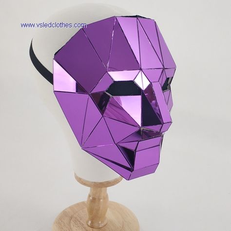 Purple Color Mirror man Mask Mirror Costume, Punk Mask, Mirror Mask, Mirrored Costume, Mirror Man, Color Mirror, Galaxy Theme, Oc Inspiration, Mask Party