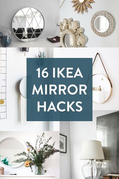 16 of our favorite IKEA mirror hacks. Whether in your entryway, bedroom, or bathroom, a mirror makes a great addition to any space.     #Roundup, #Ikea, #Ikea hack, #mirror, #mirrors, #vanity Ikea Hack Mirror, Ikea Mirror Hack, Spiegel Diy, Mirror Hack, Ikea Desk Hack, Ikea Mirror, Spiegel Design, Ikea Bedroom, Mirror Mirror On The Wall