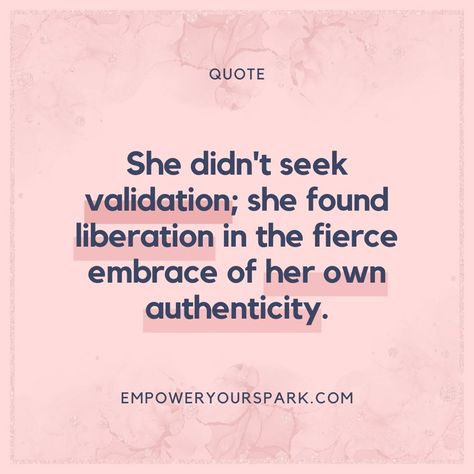 True empowerment is found not in seeking validation from others, but in embracing your own authenticity with fierceness and conviction. 💪 Let this quote remind you to celebrate your uniqueness and stay true to yourself, for that is where your power lies. ✨ Save this post as a reminder to always honor your authenticity. 🌟 #womenempowerment #womenempowermentquotes #empowerwomen #authenticity #selflove Fearlessly Authentic, Validation Quotes, Authenticity Quotes, Women Empowerment Quotes, Be True To Yourself, Women Empowerment, Online Business, Self Love, Let It Be