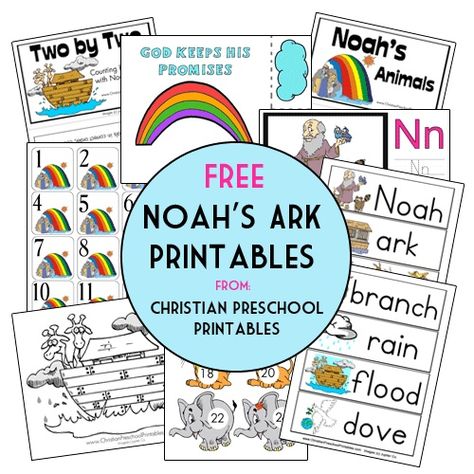 Free Noah's Ark Bible Printables, Bible Crafts and Resources | Free Homeschool Deals © Noahs Ark Free Printable, The Flood Bible Crafts, Noahs Ark Preschool, Ark Craft, Noah's Ark Bible, Noah Ark, Preschool Bible Lessons, Christian Preschool, Bible Teaching